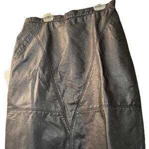 DAVID BENJAMIN VINTAGE LEATHER PENCIL SKIRT SIZE 15